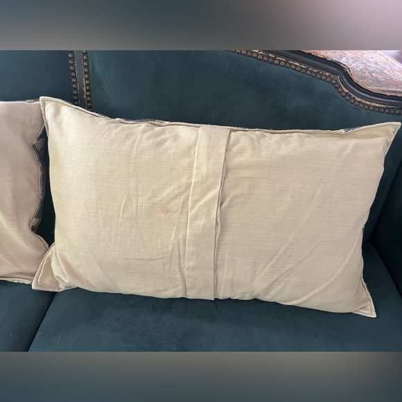 POTTERY BARN EMBELLISHED IKHAT PATTERN (2)24x14 decorative pillows - Picture 5 of 6